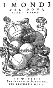 Frontespizio de I mondi di Anton Francesco Doni, libro I (1552)