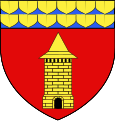 Di rosso, alla colombaia d'oro; al capo d'azzurro piumato d'oro (Bellonne, Francia)