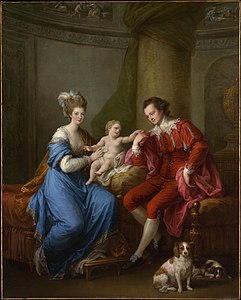 Portrait du 12e comte de Derby, avec sa première épouse Elizabeth Hamilton et leur fils Edward (vers 1776), New York, Metropolitan Museum of Art.
