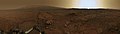 Mars sky at sunset, as imaged by the Curiosity rover (February 2013; Sun simulated by artist)