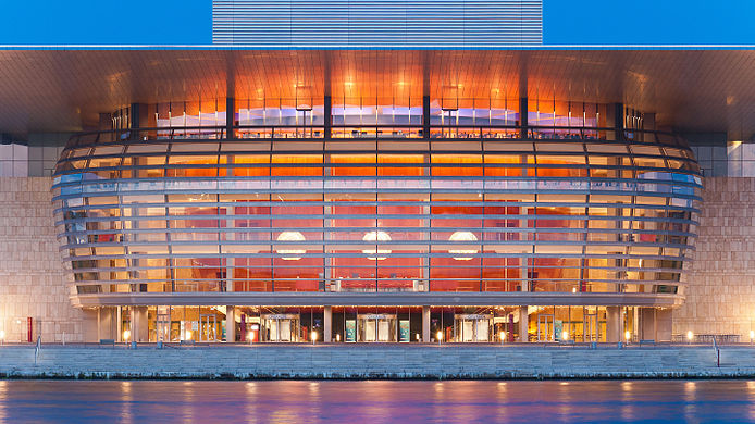     The Copenhagen Opera House (Operaen) in Copenhagen Holmen.