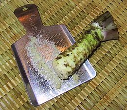 Wasabi and metal oroshigane grater