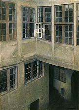 Vilhelm Hammershøi, Cour intérieure (1899)