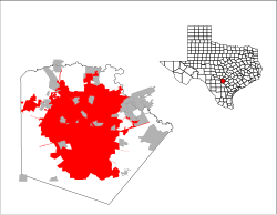 サンアントニオ市の位置（テキサス州）の位置図