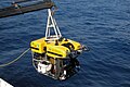 Image 2A science ROV being retrieved by an oceanographic research vessel. (from History of marine biology)