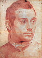 Annibale Carracci: Retrato de homem, sanguínea sobre papel, c. 1580-1590