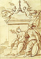 Francesco Paglia, Brescia armata e la Pace protette dalla Santa Croce, penna e acquerello su carta, 1683[65].