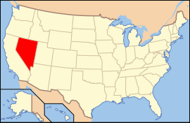 نقشه ایالت‌های آمریکا همراه برجسته‌بودن ایالت نوادا