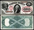 1878-as szériájú United States Note 1 dolláros államjegy.