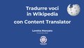 Tradurre voci con Content Translator