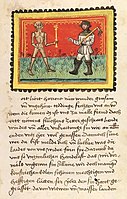 La Mort et le paysan. Manuscrit il·lustrat de Johannes von Tepl (vers 1470).