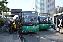אוטובוסים של אגד במרכז עזריאלי בתל אביב (2017)