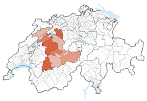 Lag vum Kanton Bern Canton de Berne in dr Schwyz