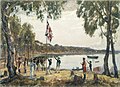 Image 8Governor Arthur Phillip hoists the British flag over the new colony at Sydney in 1788 (from History of New South Wales)