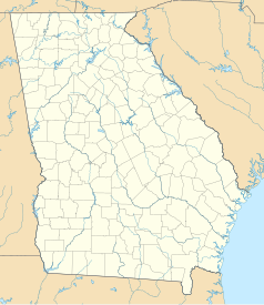 Mapa konturowa Georgii, u góry po lewej znajduje się punkt z opisem „Centers for Disease Control and Prevention”