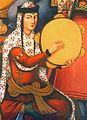 Перська жінка грає на дафові (Картина 17-го ст.)