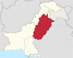 Localização do condado de Panjabe no Paquistão.