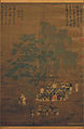 Réunion littéraire sous les arbres. Encre et couleurs sur soie. 184.4x129.3 cm. National Palace Museum. Taipei