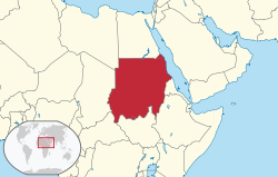 Geografisk plassering av Sudan