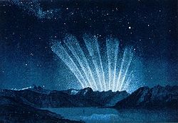 Хвіст комети C/1743 X1, 9.1744 березня що простягається над горизонтом перед сходом сонця