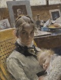 A Studio Idyll. The Artist's Wife and their Daughter (Carl Larsson)