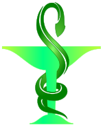 Símbolo dos farmacêuticos e farmácia: a cobra enrolada na taça