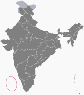Localização das Laquedivas na Índia