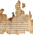 Image 38Portion of the Temple Scroll, one of the Dead Sea Scrolls written by the Essenes (from History of Israel)