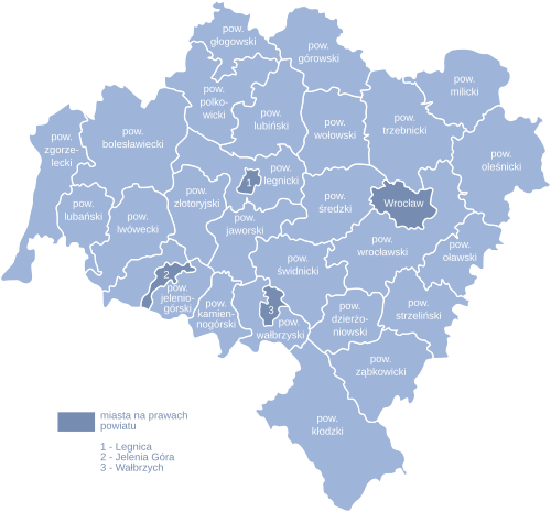 Aşağı Silezya voyvodalığı'nın idarî yapılanması