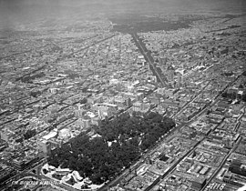 Foto aerea dell'Alameda Central, 1944.