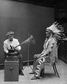 Image 9Frances Densmore recording Blackfoot chief Mountain Chief on a cylinder phonograph in 1916 (from Music industry)