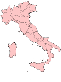 Mappa d'Italia con le Regioni