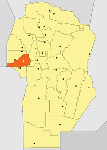 Location of San Alberto Department in Córdoba Province