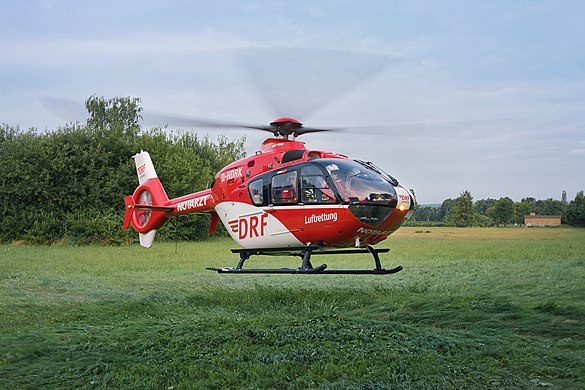    DRF Luftrettung Eurocopter EC135 "Christoph 44" air ambulance helicopter in Göttingen, Germany.