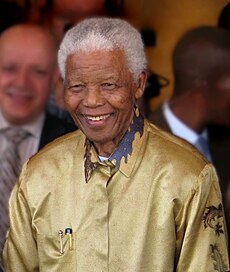 Nelson Mandela ved sin 90-års fødselsdag i Johannesburg i maj 2008.