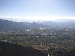View of Zonda Valley, the most populous area of the department, located in its north-eastern corner.