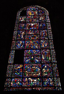 Montée au calvaire, 1205-1240 vitrail de la cathédrale de Chartres.