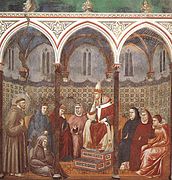 Francisco de Asís predicando ante Honorio III, fresco de Giotto.