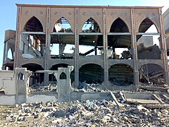 Une mosquée détruite à Rafah durant la guerre de Gaza de 2008-2009.