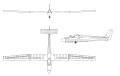 Dreiseitenansicht Wassmer WA-30 Bijave