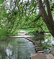 The stepping stones across the Mole at the foot of Box Hill, Surrey, England