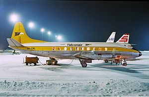 En Falconair Viscount på Arlanda, 1969