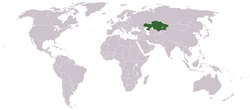 Geografisk plassering av Kasakhstan