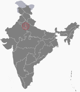 Localização de Deli na Índia