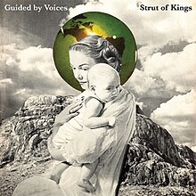 A black-and-white graphic of a woman cradling a child, standing in a mountain range with a green-tinted image of the Earth inset behind her