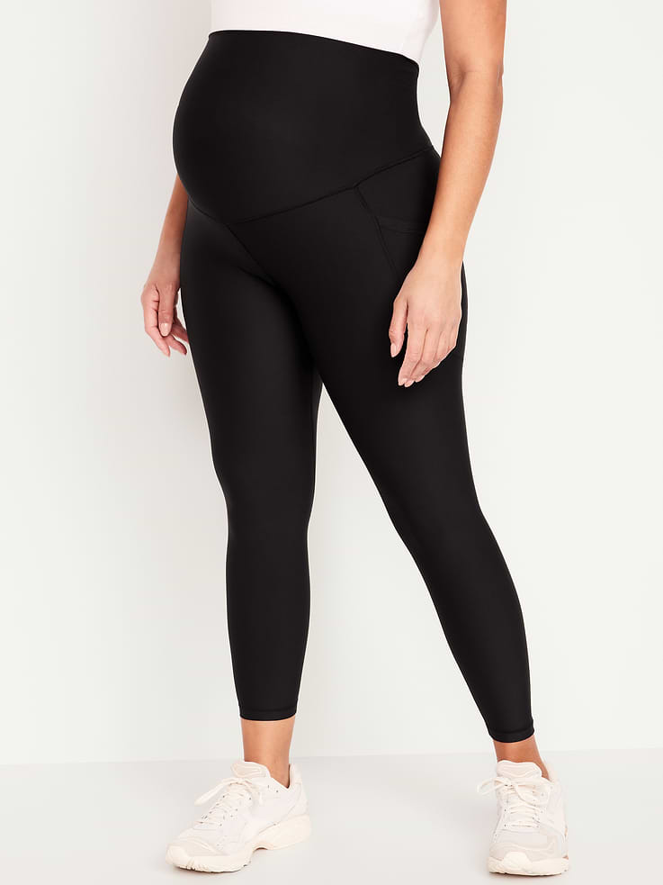 Image number 1 showing, Maternity Full-Panel PowerSoft 7/8 Leggings