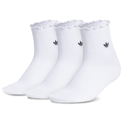 Adult - adidas Originals Ruffle Quarter Socks 3-Pack - White/Black