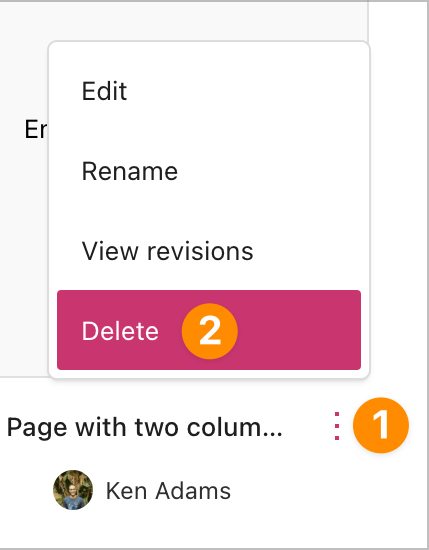在「管理範本」畫面，省略符號選單後的刪除選項。